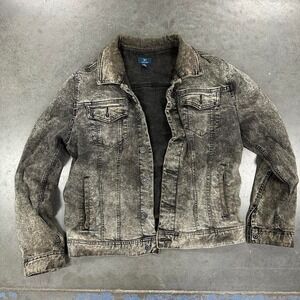 Grey acid wash denim jacket
